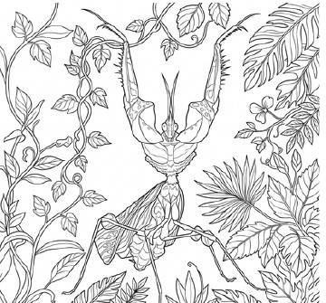 Mantis coloring page preview